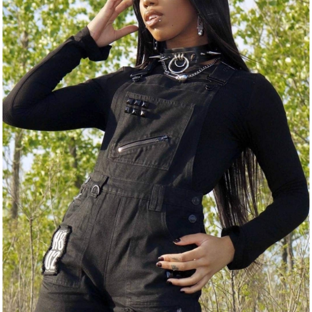 Black Denim Overalls Sz Small